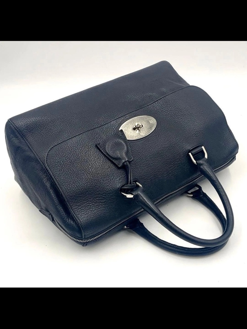 Mulberry Navy Blue Leather Bayswater-Style Top-Handle Bag - Picture 4 of 13